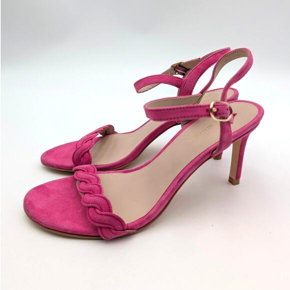 Stuart Weitzman Dancer Twistie 100 Suede Sandal Women's Pink Size US7 EU37.5 - Picture 1 of 10
